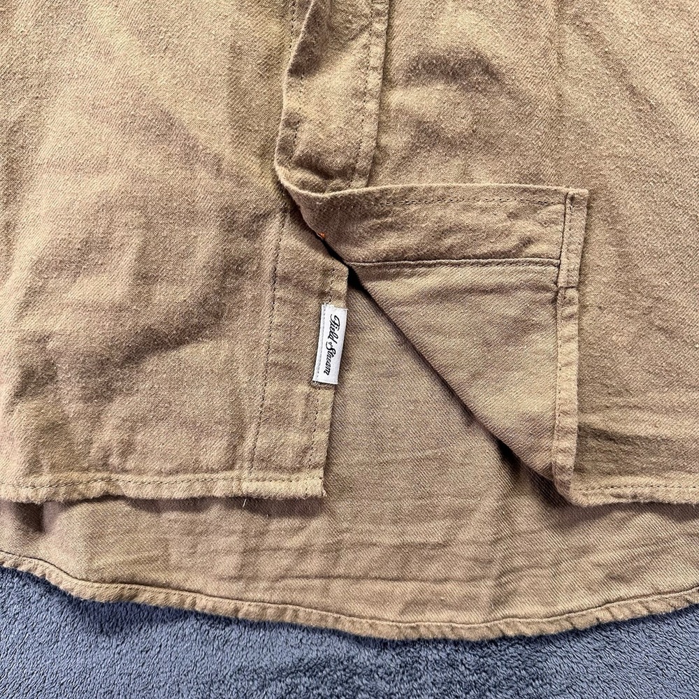 Field & Stream Flannel Shirt Mens 2XL Tan Brown Cotton Button Down Long Sleeve - Picture 4 of 10